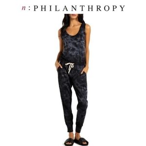 n:Philanthropy Opal Black Tie Dye Jumpsuit Size XS Excellent